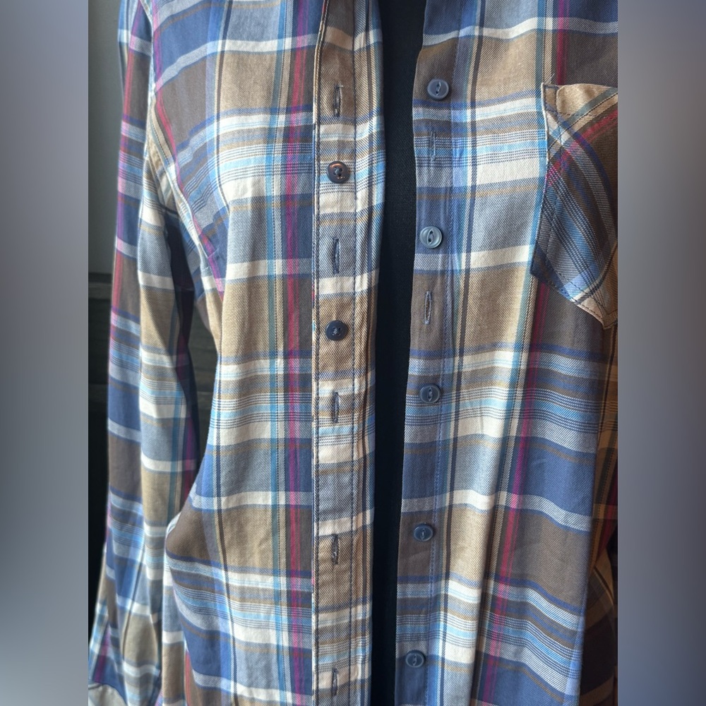 Bit & Bridle Multicolor Plaid Button Down Shirt EUC Large - Picture 8 of 9